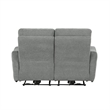 Bowery Hill Contemporary ChenillePower Double Reclining Love Seat in Gray