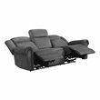 Bowery Hill Wood & Microfiber Power Double Reclining Sofa in Charcoal