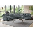 Bowery Hill 6-Piece Modern Wood & Faux Leather Sectional Set in Gray