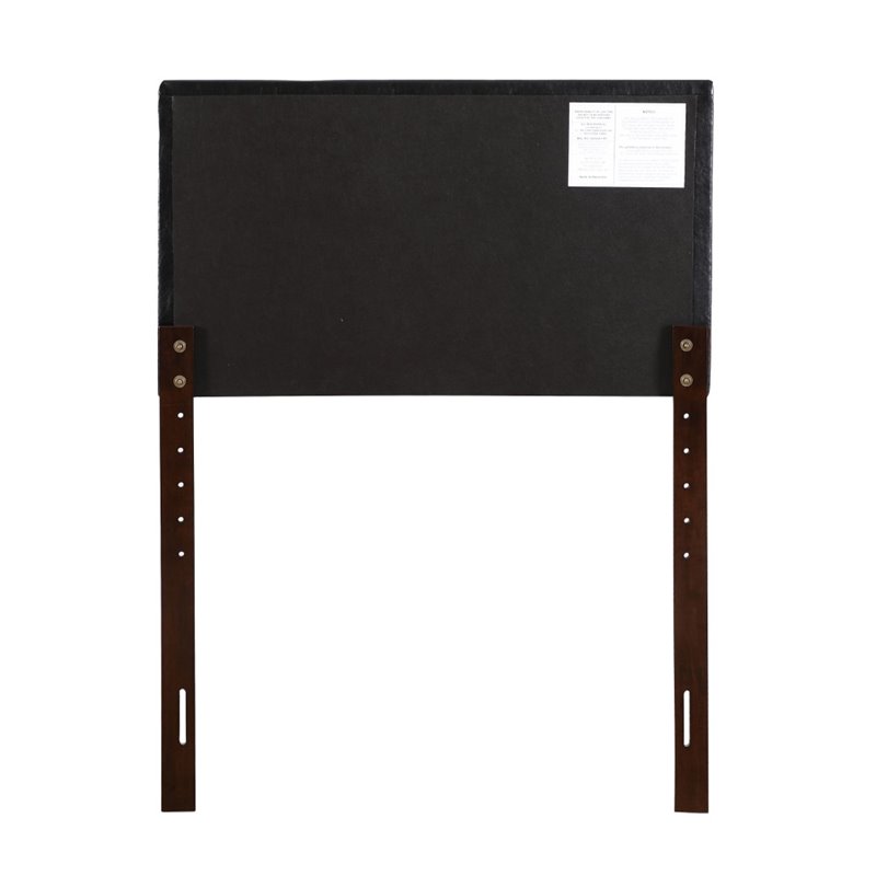 Bowery Hill Modern Faux Leather Upholstered Twin Headboard in Black