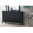 Bowery Hill Engineered Wood Transitional 6 Drawer Dresser in Black