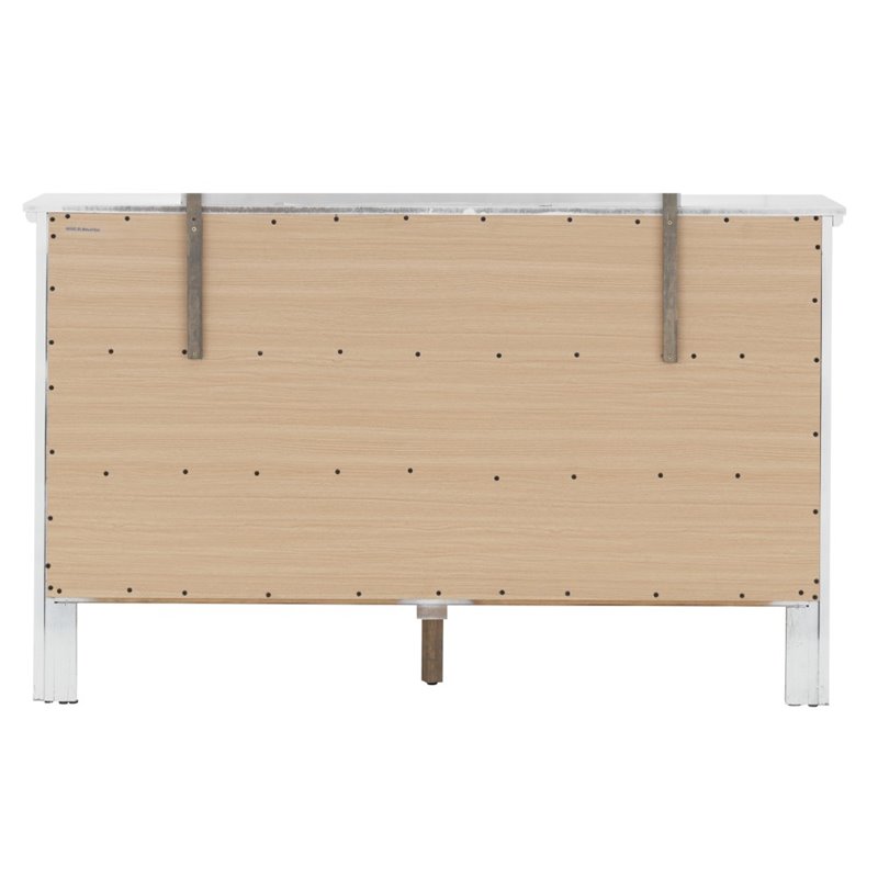 Bowery Hill Engineered Wood Transitional 6 Drawer Dresser in White
