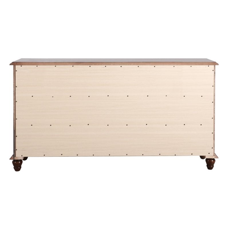 Bowery Hill Engineered Wood Traditional 6 Drawer Dresser in Cappuccino
