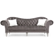 Bowery Hill Traditional Sofa Deep Tufted Dark Gray Velvet Finish