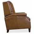 Bowery Hill Traditional Manual Push Back Leather Recliner in Brown