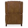 Bowery Hill Traditional Manual Push Back Leather Recliner in Brown