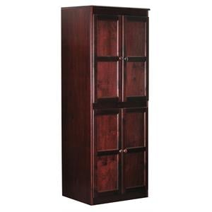 Bowery Hill Traditional 72&quot Wood Storage Cabinet with 5-Shelves in Cherry