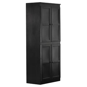 Bowery Hill Traditional 72&quot Wood Storage Cabinet with 5-Shelves in Espresso