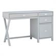 Bowery Hill Modern Wood Side Storage Desk with 4 Drawers Silver Hardware in Gray