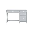 Bowery Hill Modern Wood Side Storage Desk with 4 Drawers Silver Hardware in Gray