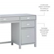 Bowery Hill Modern Wood Side Storage Desk with 4 Drawers Silver Hardware in Gray