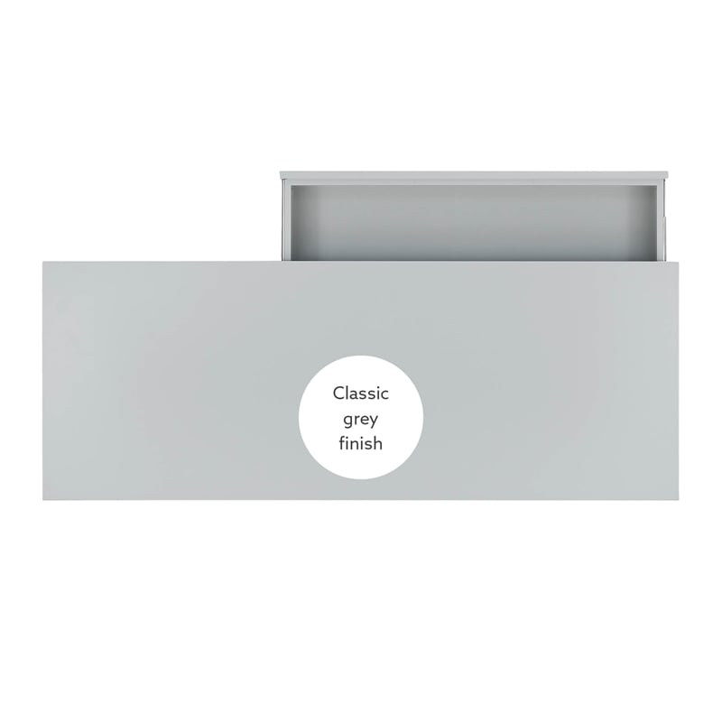 Bowery Hill Modern Wood Side Storage Desk with 4 Drawers Silver Hardware in Gray