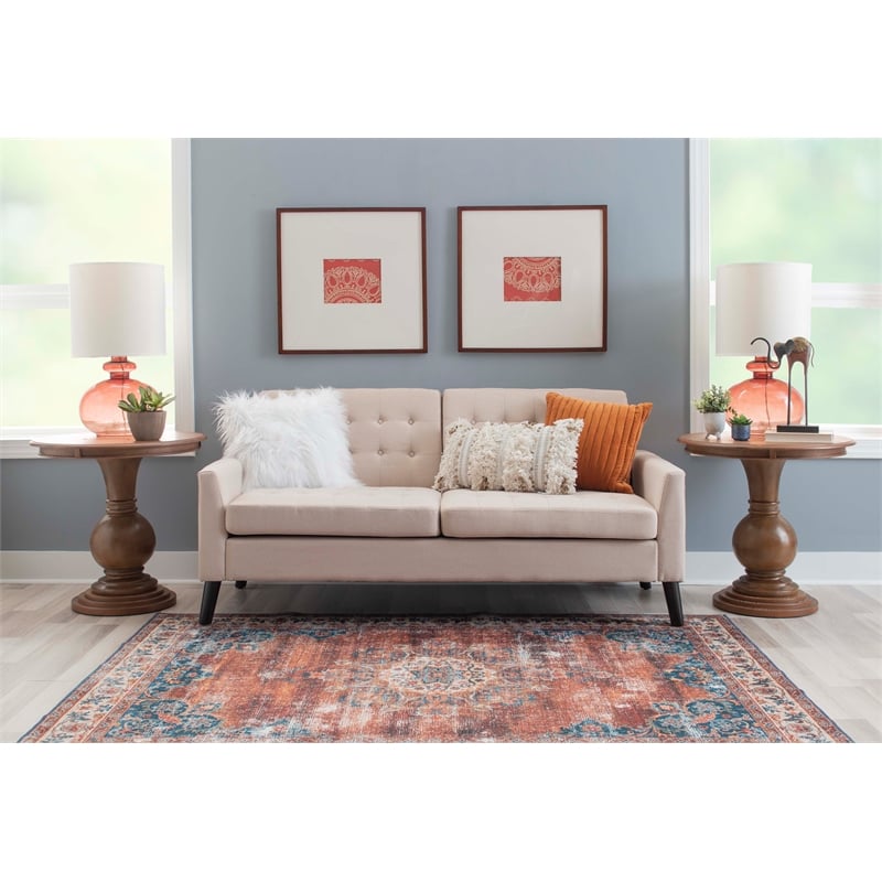Bowery Hill End Table Coffee Accent Table Round in Wood - Natural