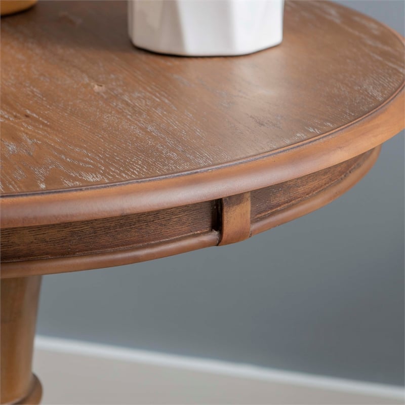 Bowery Hill End Table Coffee Accent Table Round in Wood - Natural