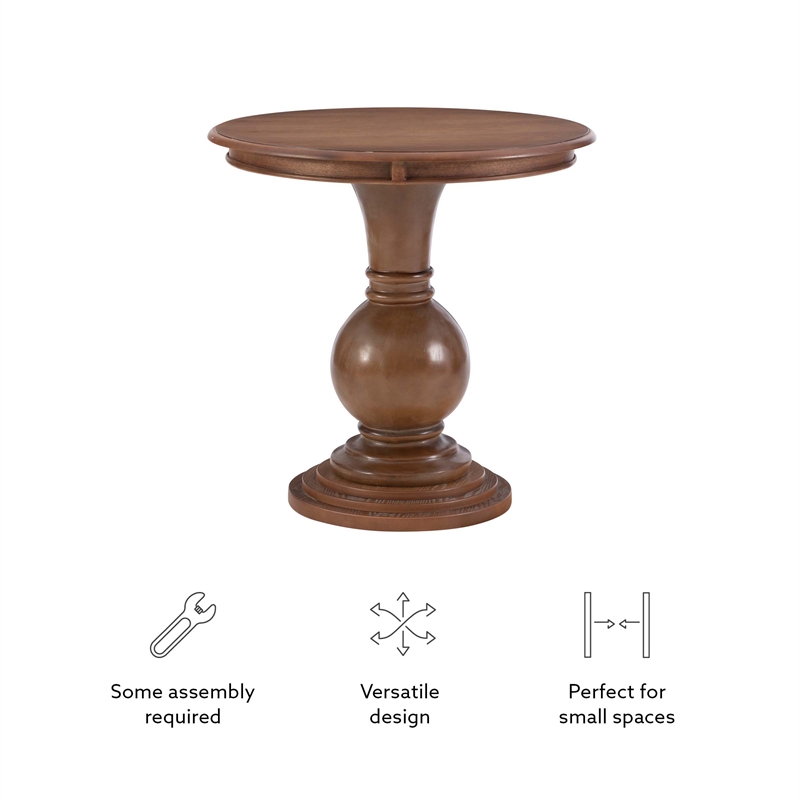 Bowery Hill End Table Coffee Accent Table Round in Wood - Natural