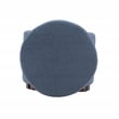 Bowery Hill Round Modern Fabric Padded Storage Ottoman in Blue Gray