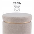 Bowery Hill Round Modern Fabric Padded Storage Ottoman in Gray