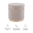 Bowery Hill Round Modern Fabric Padded Storage Ottoman in Gray