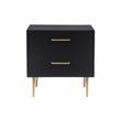 Bowery Hill Modern / Contemporary Two Drawer Wood Nightstand in Black