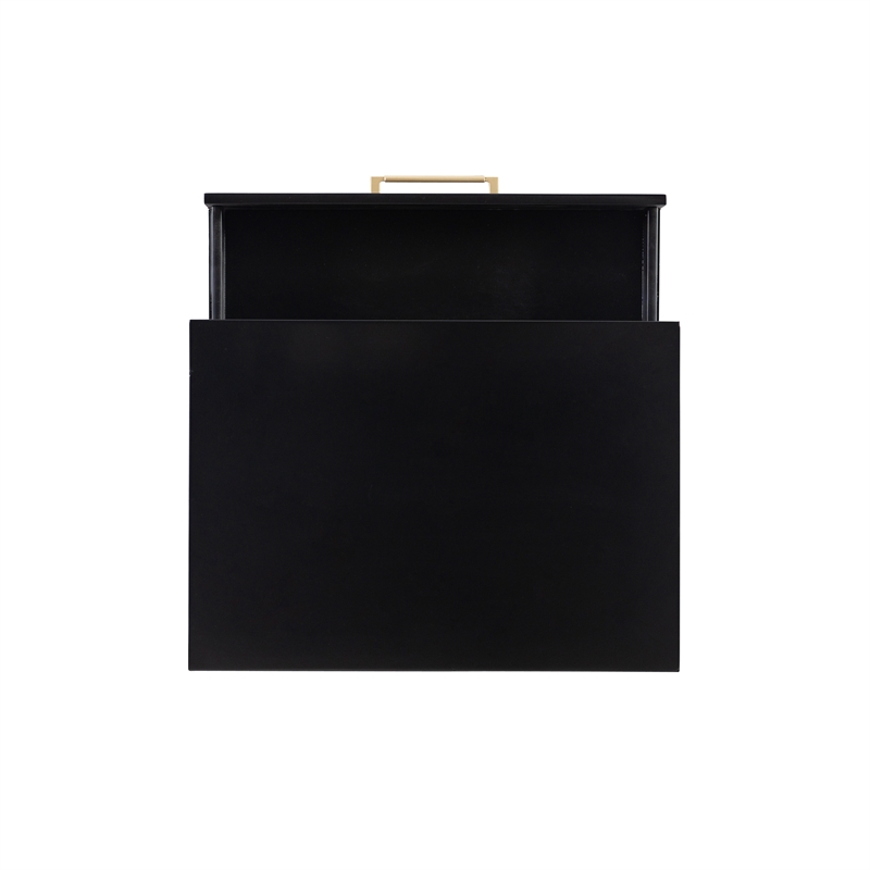 Bowery Hill Modern / Contemporary Two Drawer Wood Nightstand in Black