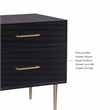 Bowery Hill Modern / Contemporary Two Drawer Wood Nightstand in Black