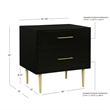 Bowery Hill Modern / Contemporary Two Drawer Wood Nightstand in Black