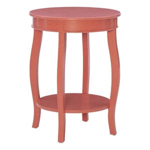 Bowery Hill Modern / Contemporary Wood Accent End Table in Coral Orange