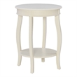 Bowery Hill Wood Off White Accent End Table Round Storage 18.5