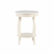 Bowery Hill Wood Off White Accent End Table Round Storage 18.5