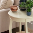Bowery Hill Wood Off White Accent End Table Round Storage 18.5