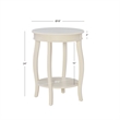 Bowery Hill Wood Off White Accent End Table Round Storage 18.5