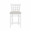 Bowery Hill Wood Commercial Grade Upholstered Seat Counter Stool in White