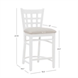 Bowery Hill Wood Commercial Grade Upholstered Seat Counter Stool in White
