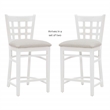 Bowery Hill Wood Commercial Grade Upholstered Seat Counter Stool in White
