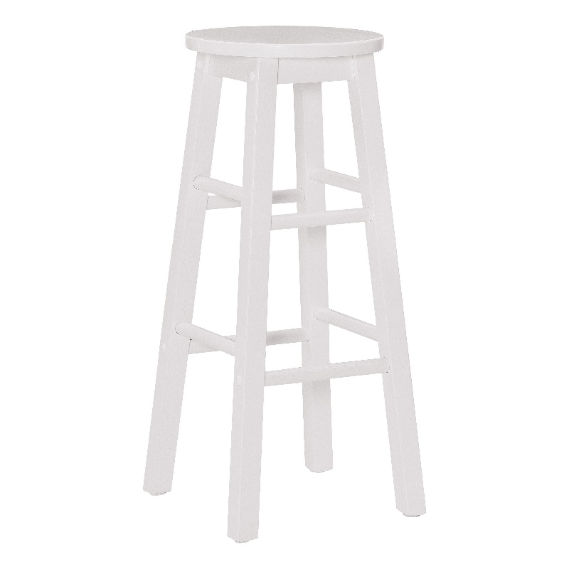 Bowery Hill Modern / Contemporary Wood Round Bar Stool in White