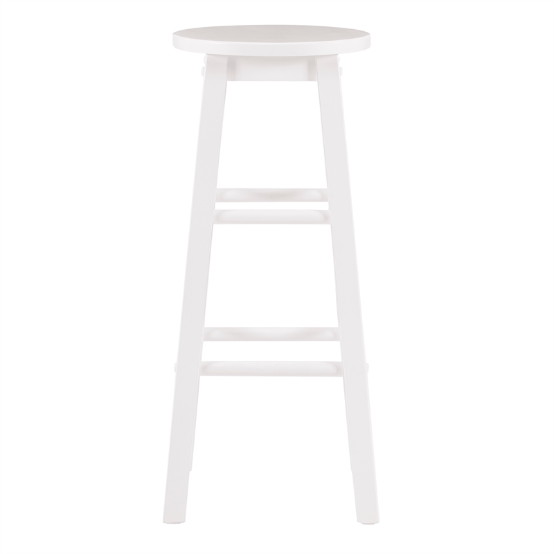Bowery Hill Modern / Contemporary Wood Round Bar Stool in White