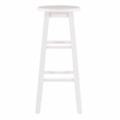 Bowery Hill Modern / Contemporary Wood Round Bar Stool in White