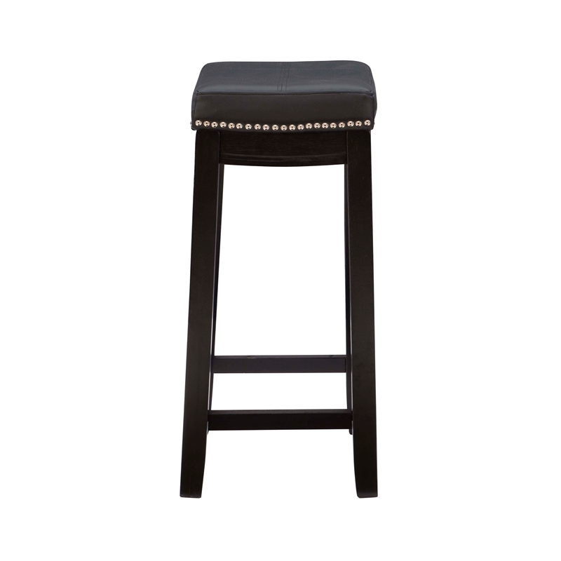 Bowery Hill Modern / Contemporary Wood Set of Two Counter Stools in Black