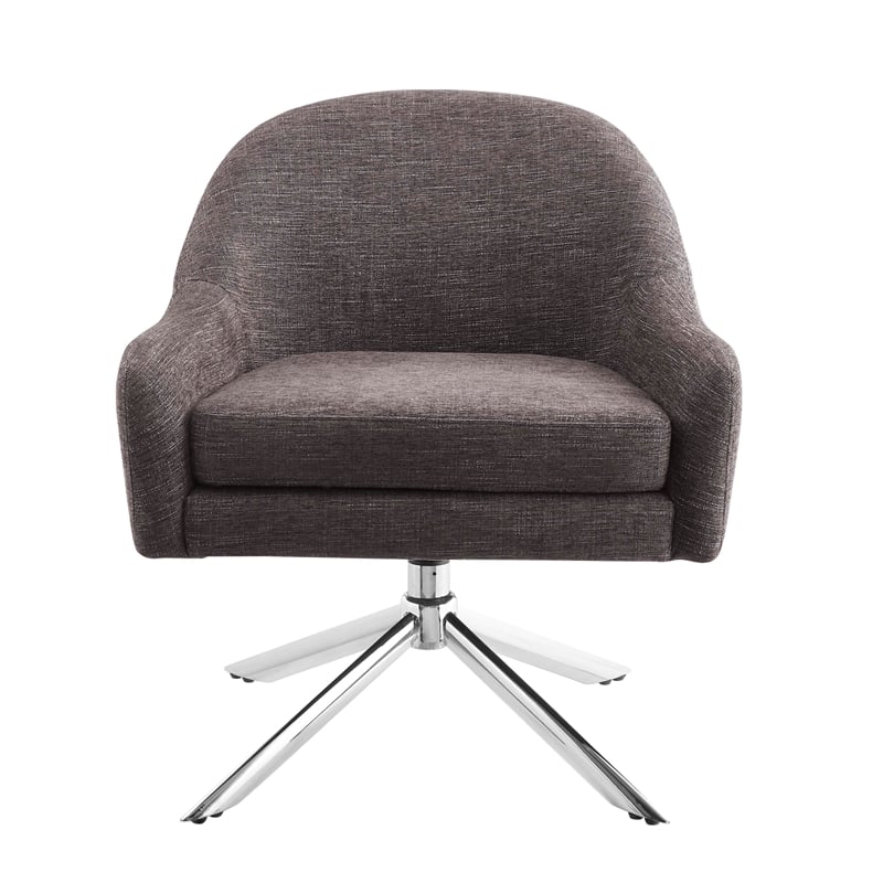 Bowery Hill Modern Metal Granite Swivel Accent Chair in Gray