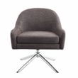 Bowery Hill Modern Metal Granite Swivel Accent Chair in Gray