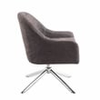 Bowery Hill Modern Metal Granite Swivel Accent Chair in Gray