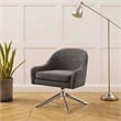 Bowery Hill Modern Metal Granite Swivel Accent Chair in Gray