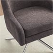 Bowery Hill Modern Metal Granite Swivel Accent Chair in Gray