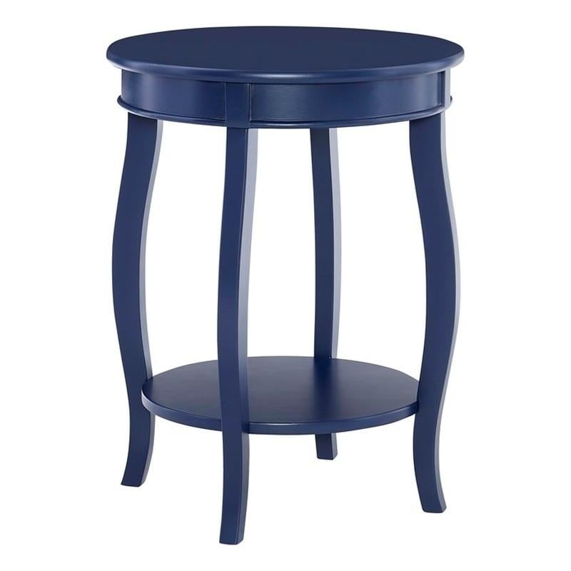 Bowery Hill Modern / Contemporary Wood Accent Side Table in Navy Blue