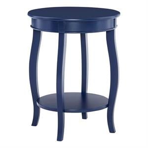 Bowery Hill Modern / Contemporary Wood Accent Side Table in Navy Blue
