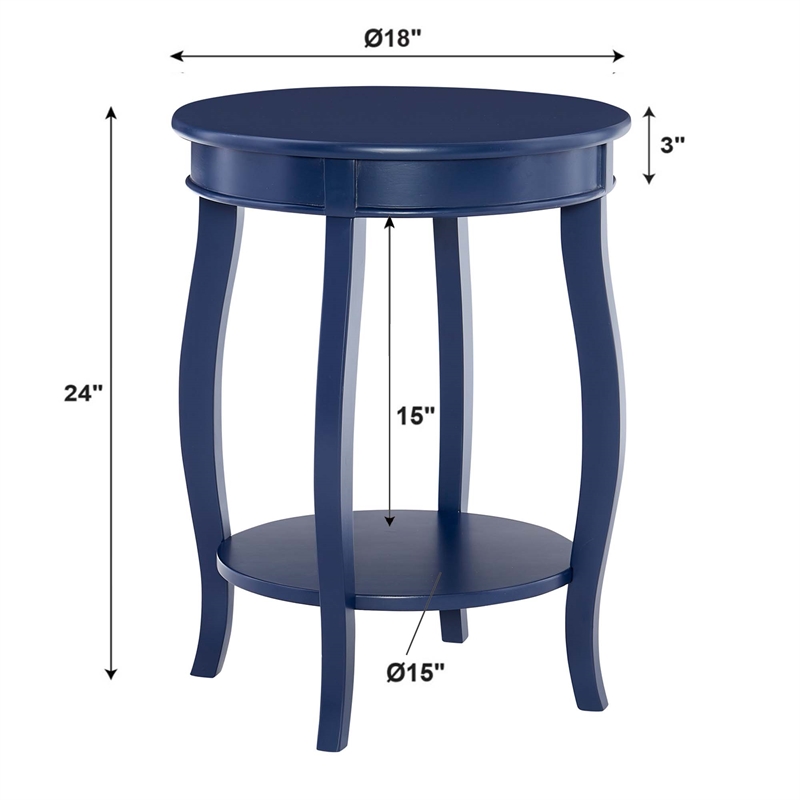 Bowery Hill Modern / Contemporary Wood Accent Side Table in Navy Blue