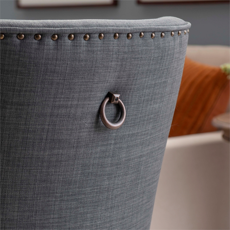 Bowery Hill Wood and Glass Five Piece Dining Set in Natural and Gray