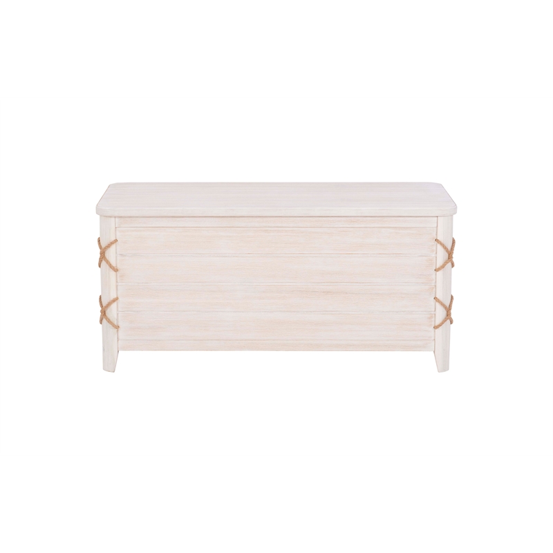 Bowery Hill Modern Wood Rope Cedar Lined Storage Chest in White