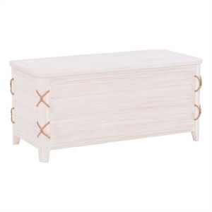 Bowery Hill Modern Wood Rope Cedar Lined Storage Chest in White