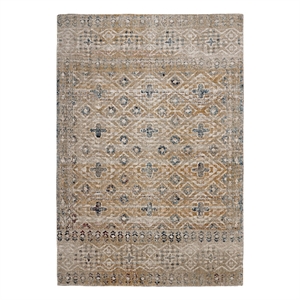 Bowery Hill Modern Leopold Polyester 2'x3' Accent Rug in Tan